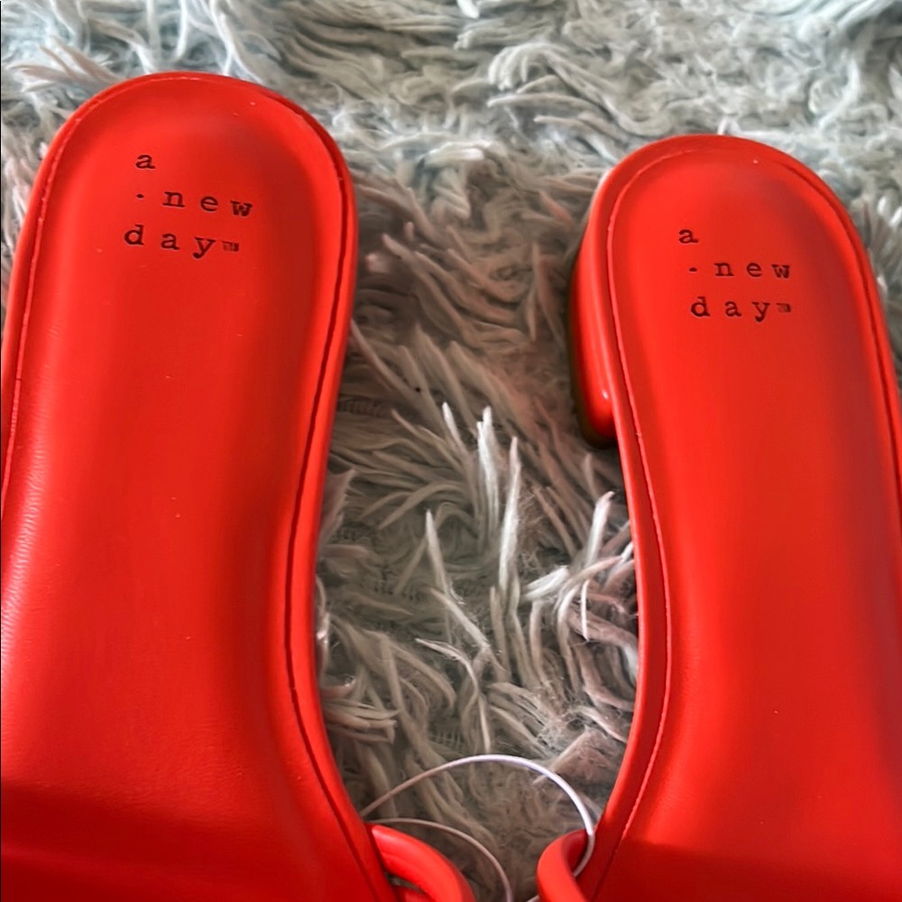 A New Day Orange Ribbed Slip-On Sandals - Picture 7 of 16